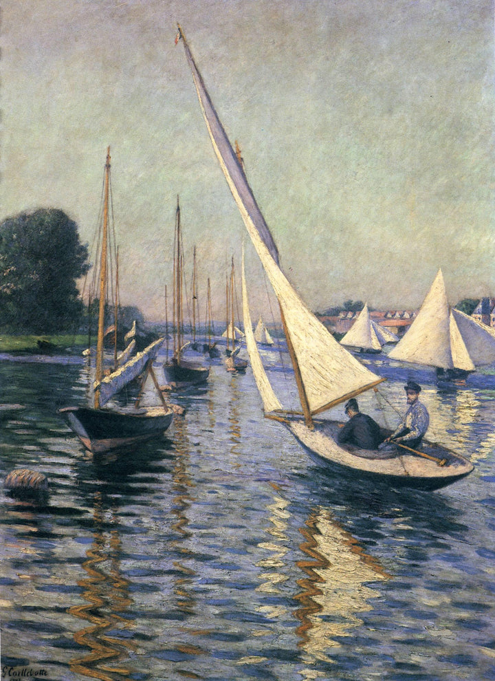 Regatta at Argenteuil by Gustave Caillebotte — hand-painted impressionism oil painting reproduction on canvas