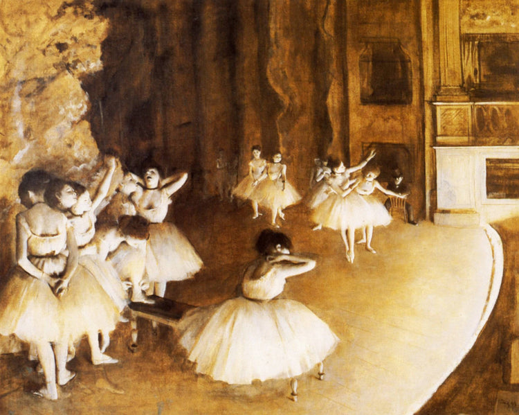 Rehearsal of a ballet on the stage - Edgar Degas