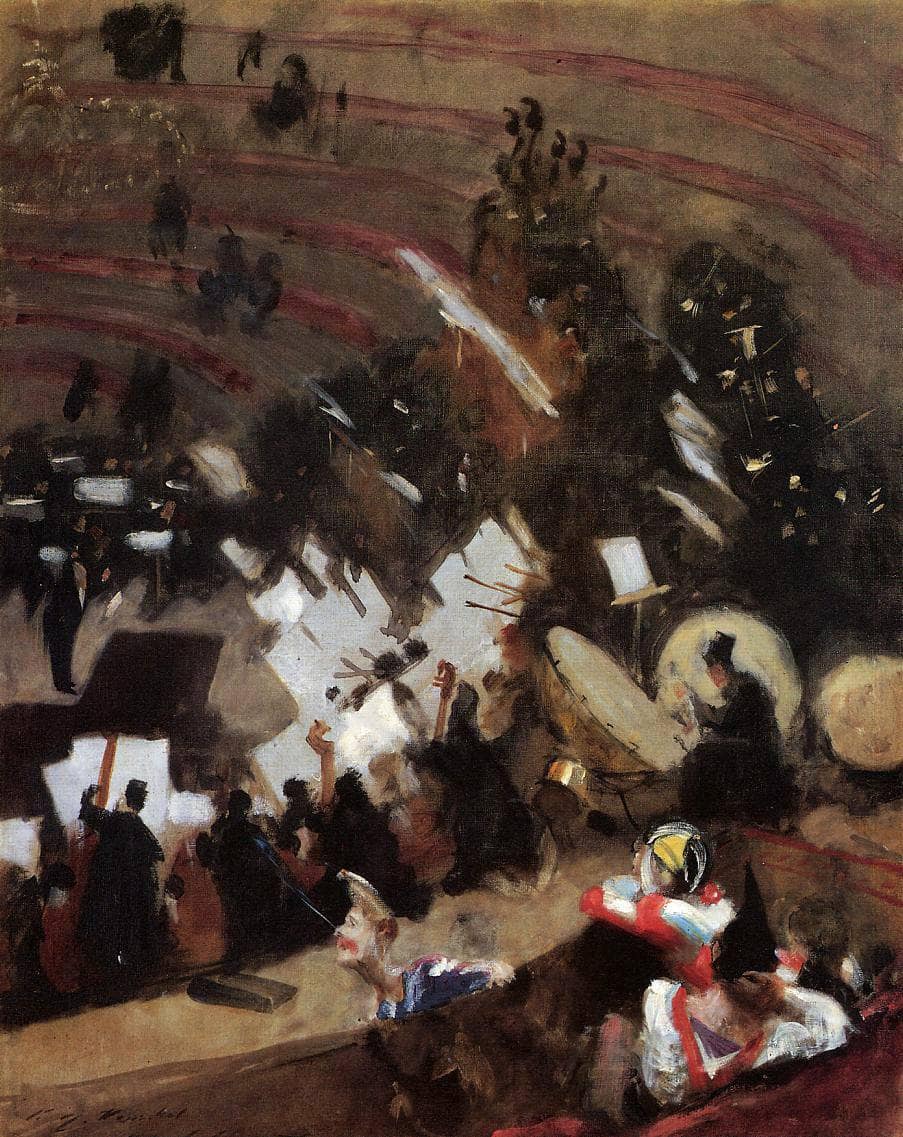 Rehearsal of the Pas de Loup Orchestra at the Cirque d'Hiver by John Singer Sargent — hand-painted abstract oil painting reproduction on canvas