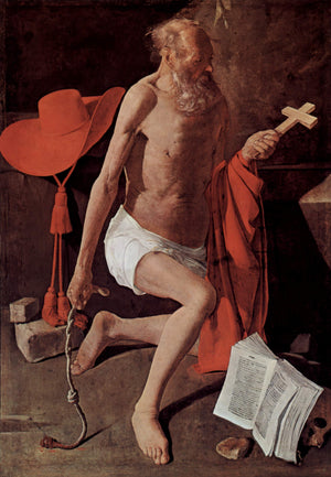 Repenting of St. Jerome, also called St. Jerome with Cardinal Hat - Georges de la Tour