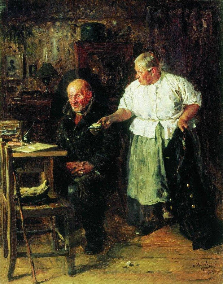 Reprimand by Vladimir Makovsky — hand-painted portrait oil painting reproduction on canvas