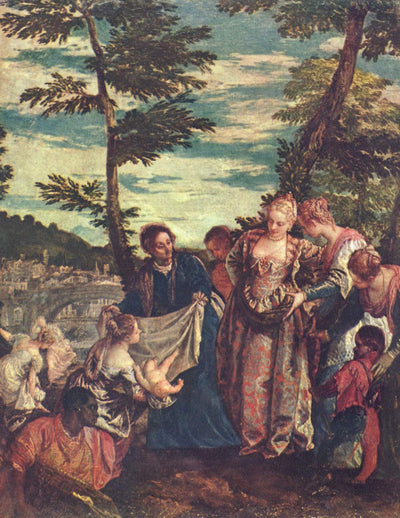 Rescue of Moses from the waters of the Nile in home office