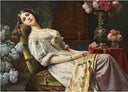 Resting beauty by Wladyslaw Czachorski — hand-painted portrait oil painting reproduction on canvas