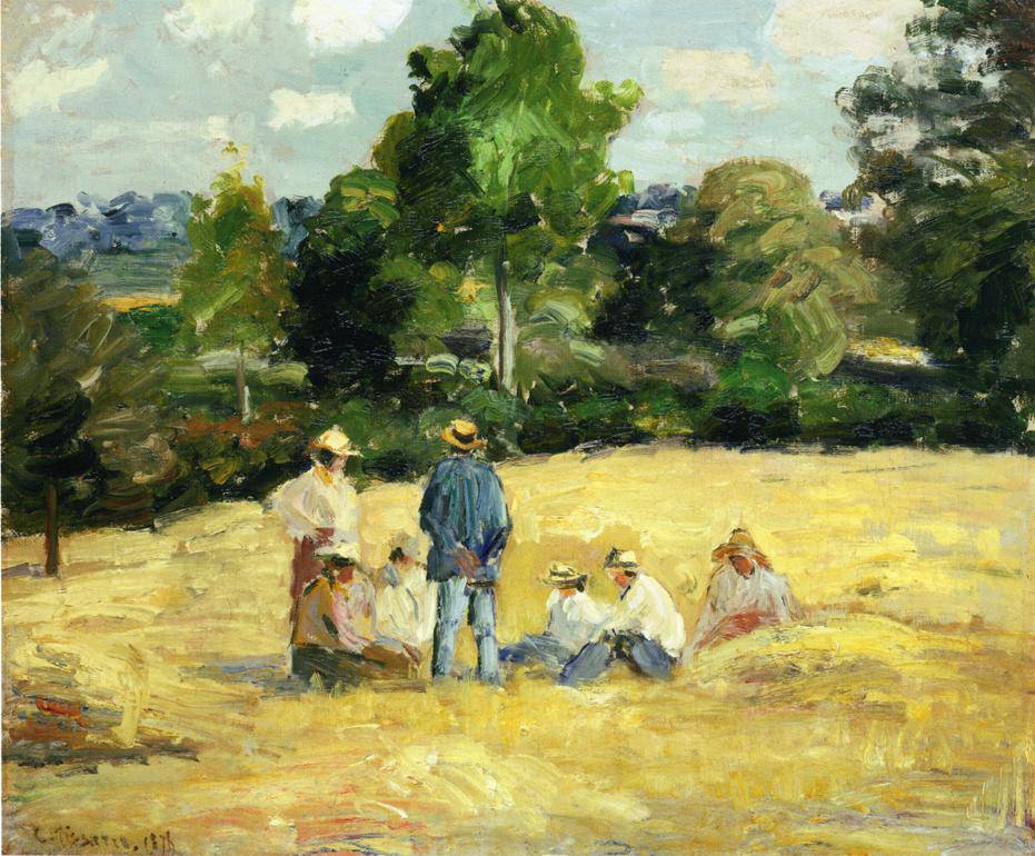 Resting Harvesters, Montfoucault - Camille Pissarro