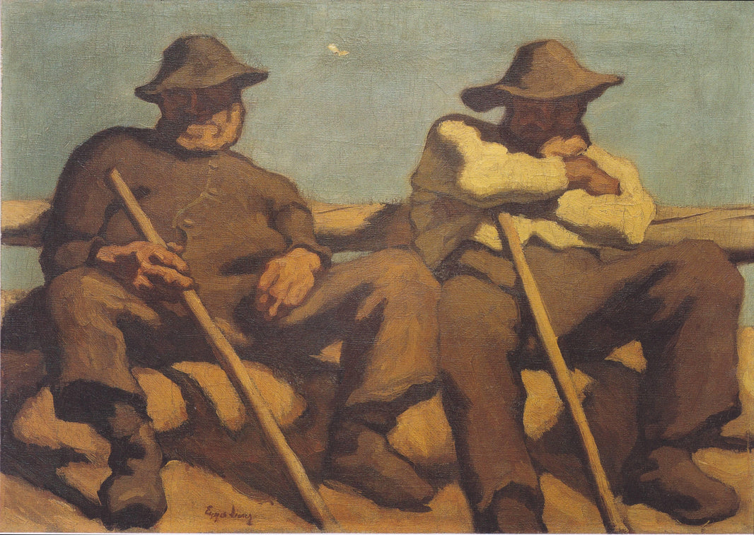 Resting Shepherds by Albin Egger-Lienz — hand-painted portrait oil painting reproduction on canvas