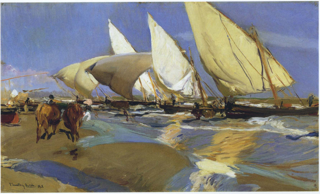Return From Fishing by Joaquín Sorolla — hand-painted animal oil painting reproduction on canvas