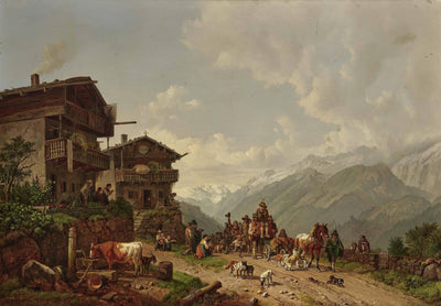 Return from the Bear Hunt by Heinrich Bürkel — oil painting reproduction