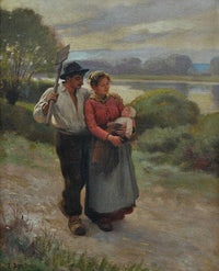Return from the fields by Edouard Debat-Ponsan — hand-painted portrait oil painting reproduction on canvas
