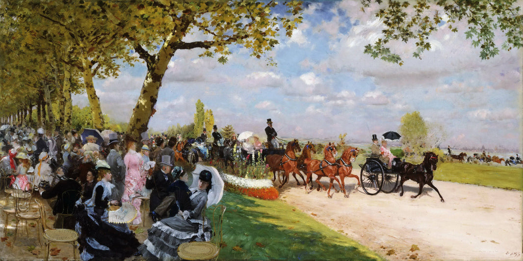 Return from the Races by Giuseppe de Nittis, hand-painted cultural oil painting reproduction on canvas