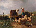 Return of the Herd by Constant Troyon — male oil painting wall art, Realism