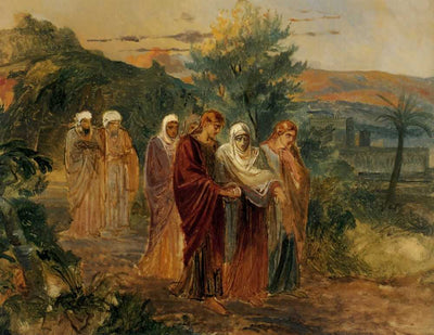 Returning from the burial of Christ in entryway