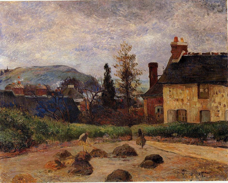 Returning from the harvest (Manuring) by Paul Gauguin — hand-painted architectural oil painting reproduction on canvas