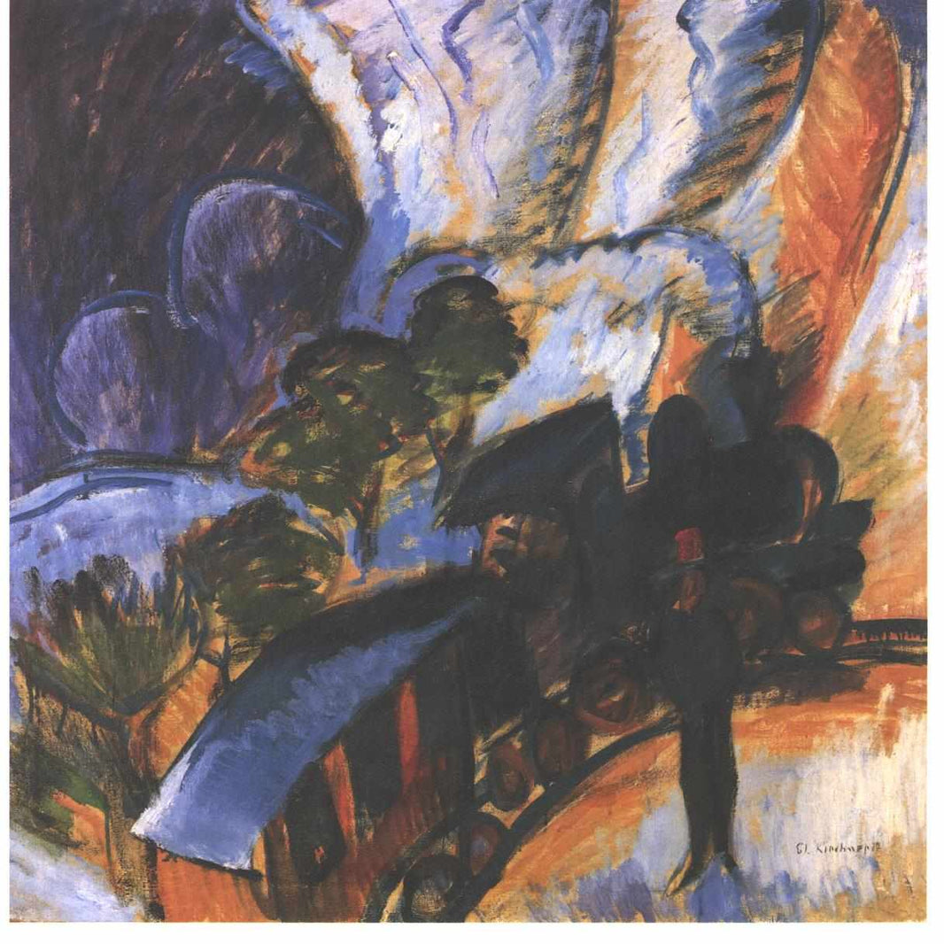 Rhaetian Railway, Davos by Ernst Ludwig Kirchner — hand-painted abstract oil painting reproduction on canvas