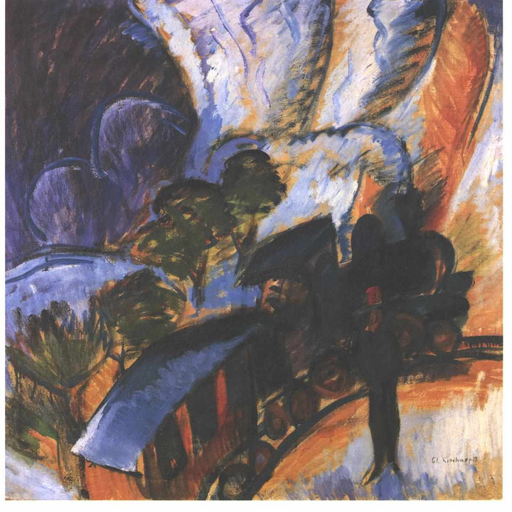 Rhaetian Railway, Davos by Ernst Ludwig Kirchner — hand-painted abstract oil painting reproduction on canvas