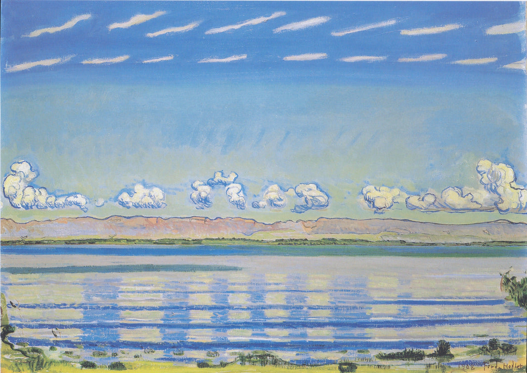 Rhythmic landscape on Lake Geneva by Ferdinand Hodler — hand-painted landscape oil painting reproduction on canvas
