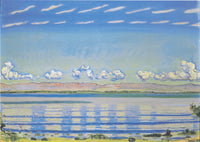 Rhythmic landscape on Lake Geneva by Ferdinand Hodler — hand-painted landscape oil painting reproduction on canvas