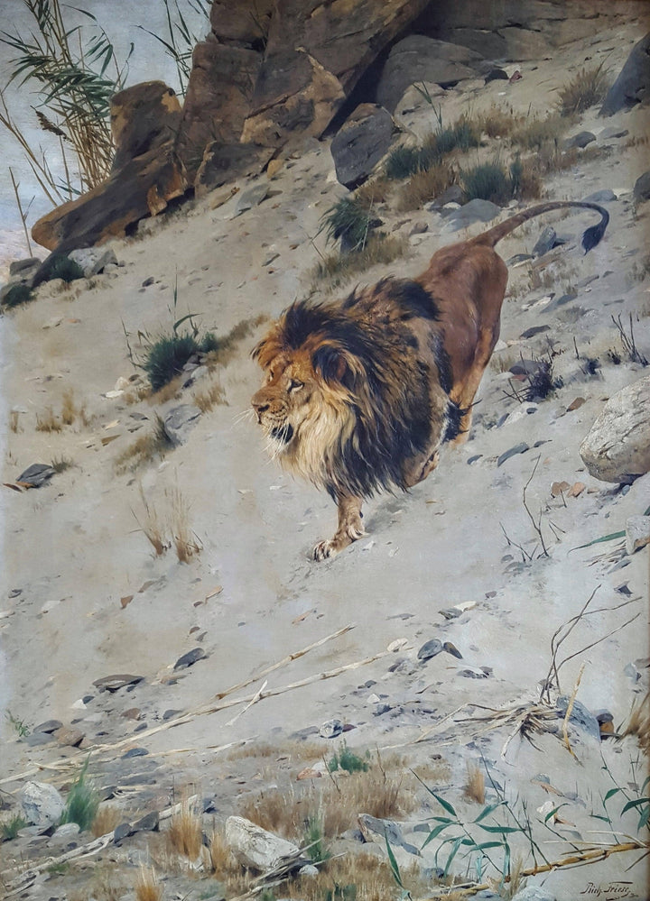 Der alte Herr vom Berg by Richard Friese — hand-painted animal oil painting reproduction on canvas