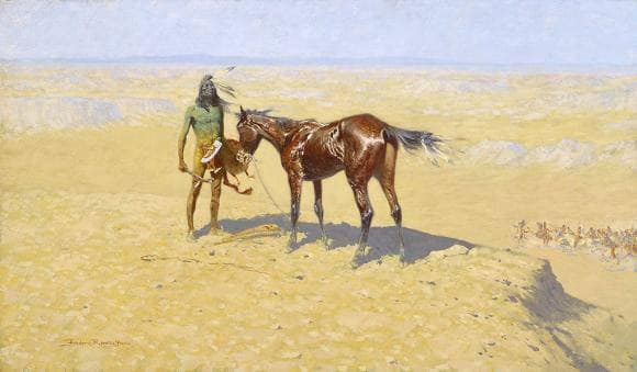 Ridden Down by Frederic Remington — hand-painted animal oil painting reproduction on canvas
