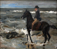 Rider on the Beach by Max Liebermann — hand-painted animal oil painting reproduction on canvas