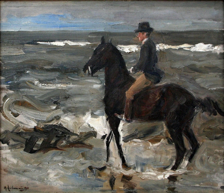Rider on the Beach by Max Liebermann — hand-painted animal oil painting reproduction on canvas