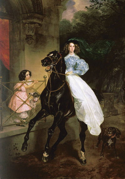 Rider. Portrait of Giovanina and Amacilia Pacini, the Foster Children of Countess Yu. P. Samoilova in bedroom