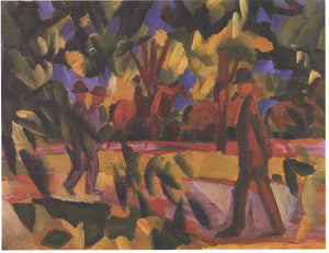 Riders and walkers at a parkway - August Macke