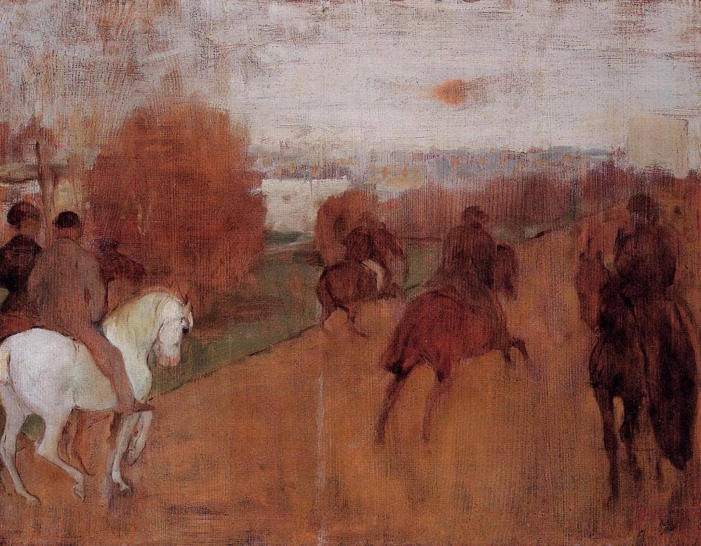 Riders on a Road by Edgar Degas — hand-painted animal oil painting reproduction on canvas