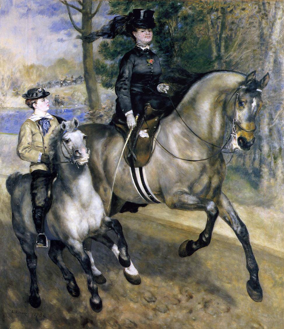 Riding in the Bois de Boulogne (Madame Henriette Darras or The Ride) - Pierre-Auguste Renoir