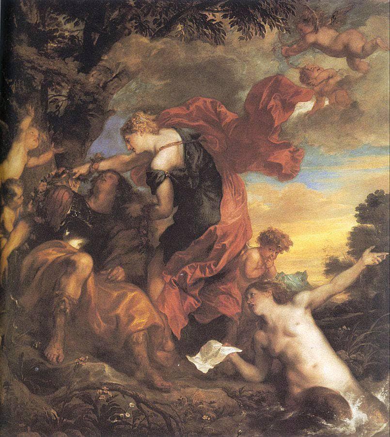 Rinaldo and Armida by Anthony van Dyck — hand-painted cultural oil painting reproduction on canvas