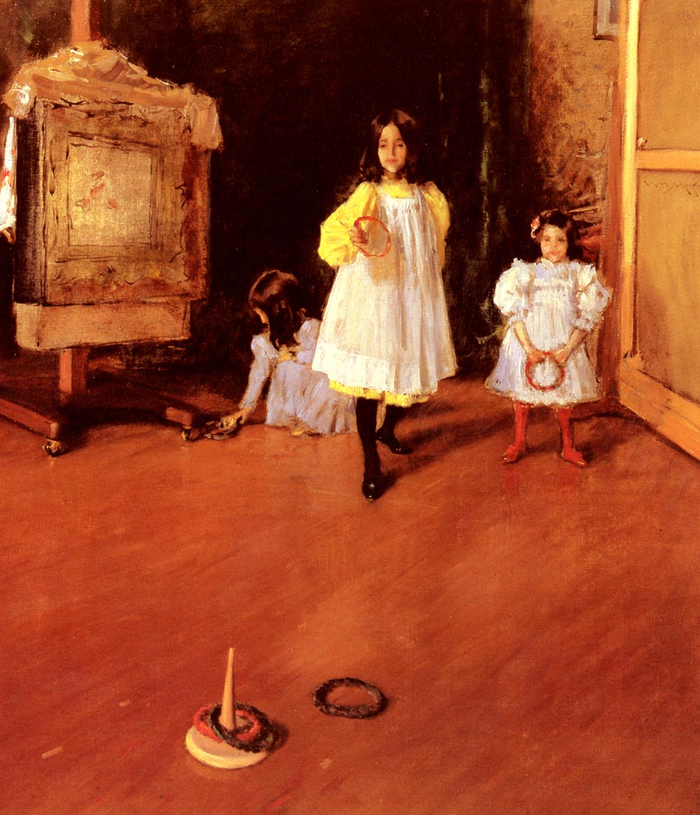 Ring Toss by William Merritt Chase — hand-painted portrait oil painting reproduction on canvas