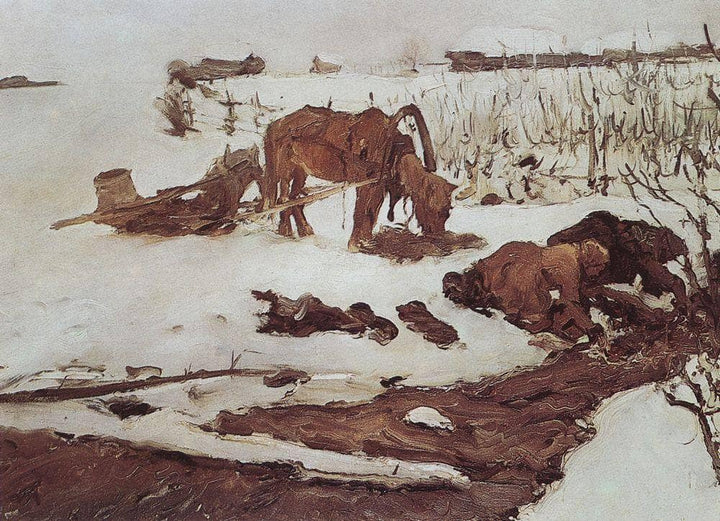 Rinsing Linen. On the River by Valentin Serov — hand-painted animal oil painting reproduction on canvas