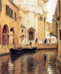 Rio della Maddalena by Julius LeBlanc Stewart — hand-painted architectural oil painting reproduction on canvas