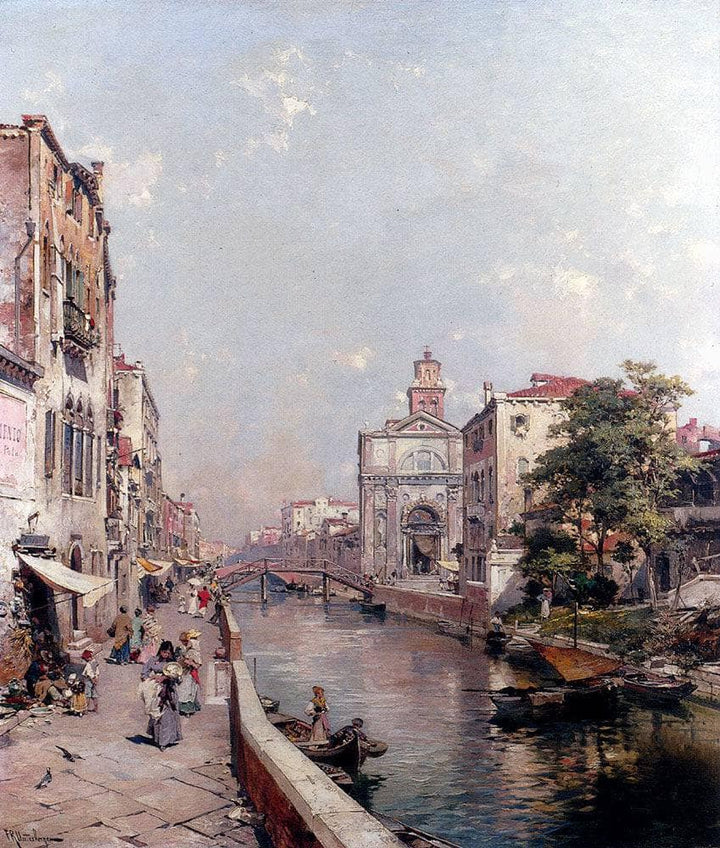 Rio St. Geronimo, Venice by Franz Richard Unterberger — hand-painted architectural oil painting reproduction on canvas