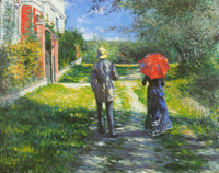 Rising Road by Gustave Caillebotte — hand-painted botanical oil painting reproduction on canvas