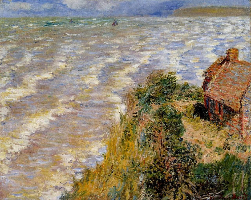 Rising Tide at Pourville by Claude Monet — hand-painted landscape oil painting reproduction on canvas