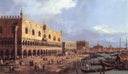 Riva degli Schiavoni: Looking East by Canaletto — hand-painted architectural oil painting reproduction on canvas