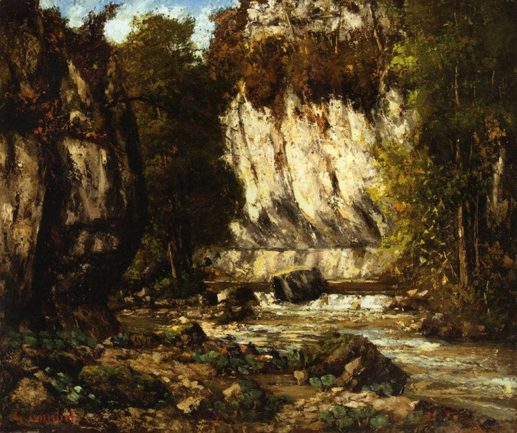 River and Cliff - Gustave Courbet