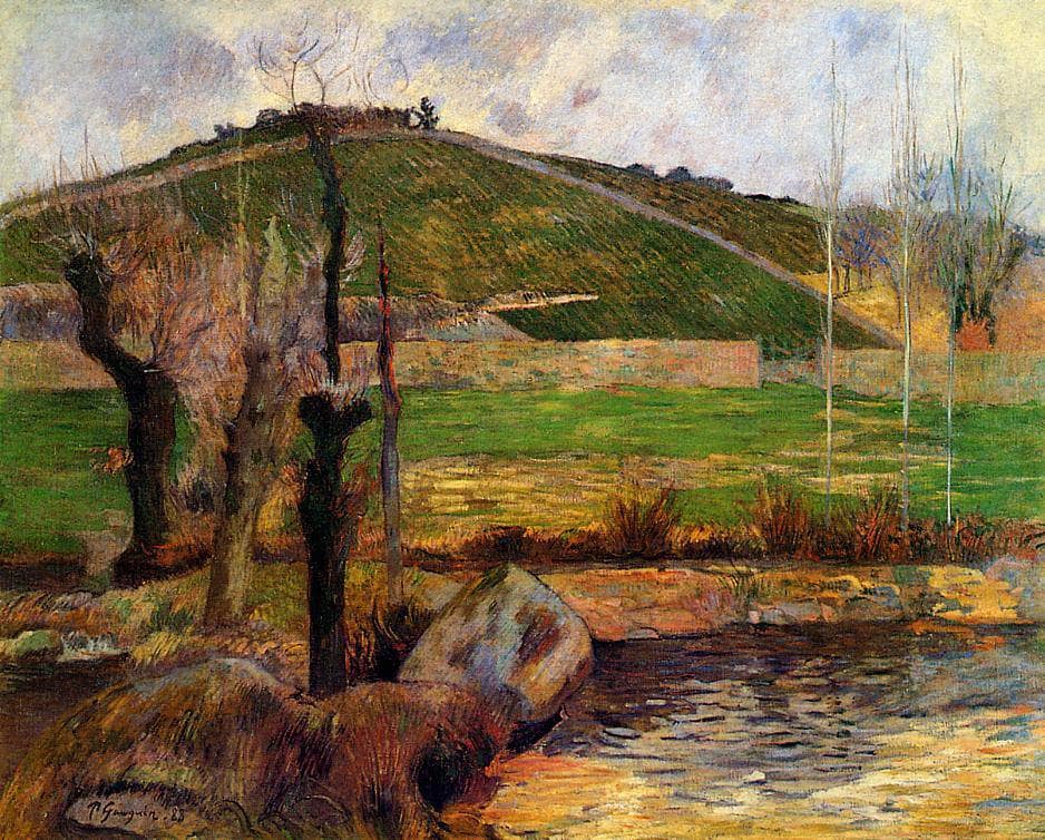 River Aven below moun Saint Marguerite by Paul Gauguin — hand-painted botanical oil painting reproduction on canvas