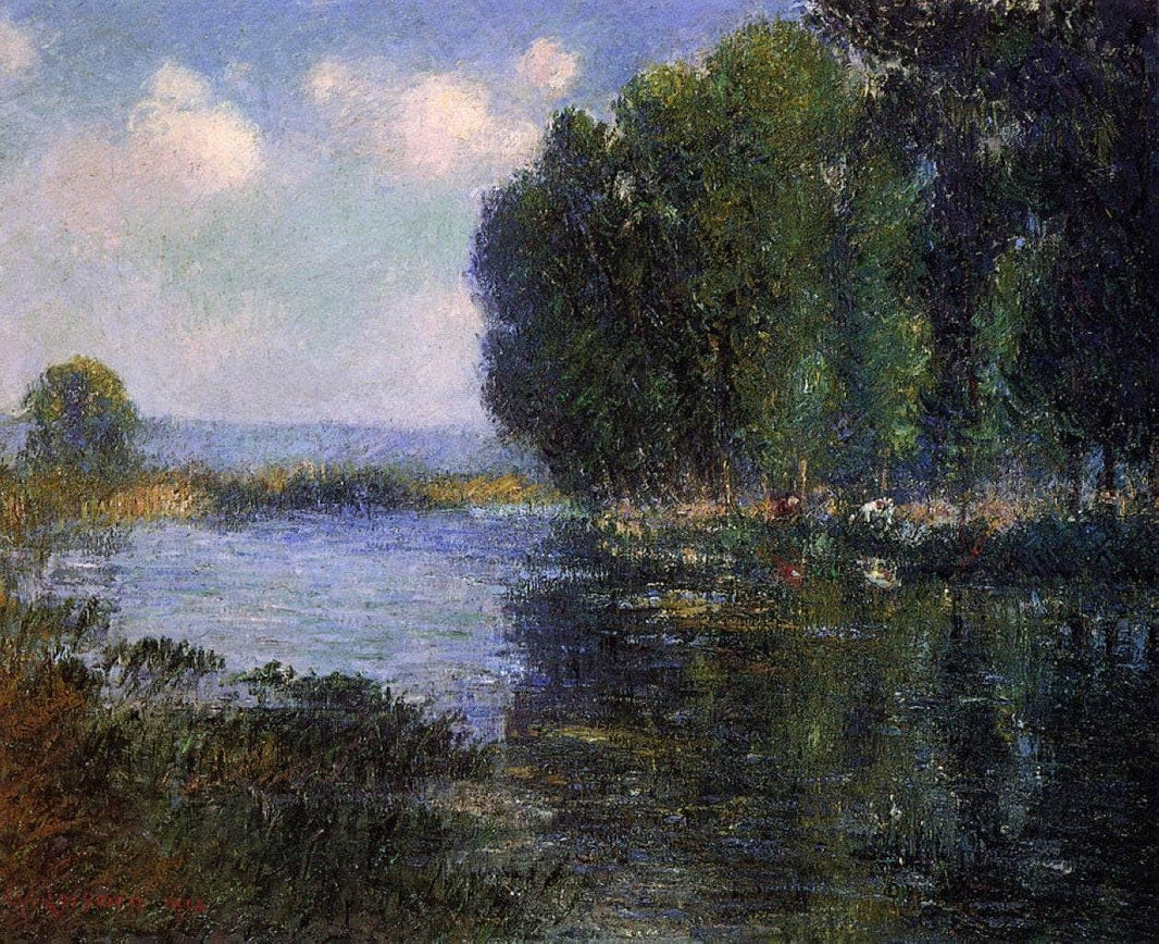 River Bend in Normandy by Gustave Loiseau — hand-painted botanical oil painting reproduction on canvas