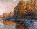 River in Autumn by Gustave Loiseau — hand-painted botanical oil painting reproduction on canvas