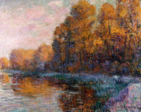 River in Autumn by Gustave Loiseau — hand-painted botanical oil painting reproduction on canvas