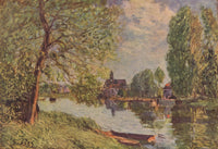 River Landscape by Moret sur Loing by Alfred Sisley — hand-painted botanical oil painting reproduction on canvas
