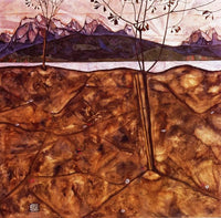River Landscape by Egon Schiele — hand-painted botanical oil painting reproduction on canvas