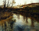 River Landscape by Frits Thaulow — hand-painted eco oil painting reproduction on canvas