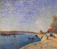 River Loing at Saint Mammes by Alfred Sisley — hand-painted landscape oil painting reproduction on canvas