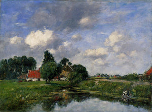 River near Dunkirk - Eugene Boudin