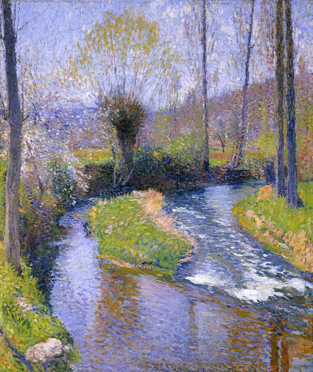 River Vert by Henri Martin — hand-painted botanical oil painting reproduction on canvas