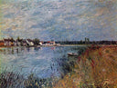 Riverbank at Saint Mammes by Alfred Sisley — hand-painted landscape oil painting reproduction on canvas