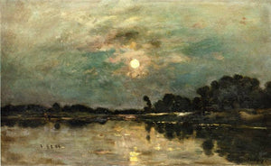 Riverbank in Moonlight - Charles-Francois Daubigny