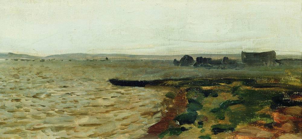 Riverbank by Isaac Levitan, hand-painted landscape oil painting reproduction on canvas